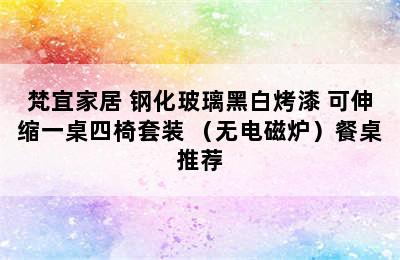 梵宜家居 钢化玻璃黑白烤漆 可伸缩一桌四椅套装 （无电磁炉）餐桌推荐